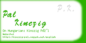 pal kinczig business card